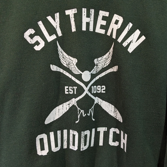 Harry Potter Slytherin Quidditch Cotton Blnd Gildan Crewneck Sweatshirt Sz Med - Picture 3 of 11